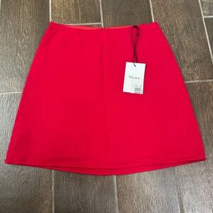 NWT  Theory Irenah Saxton Wool Mini Skirt in Red